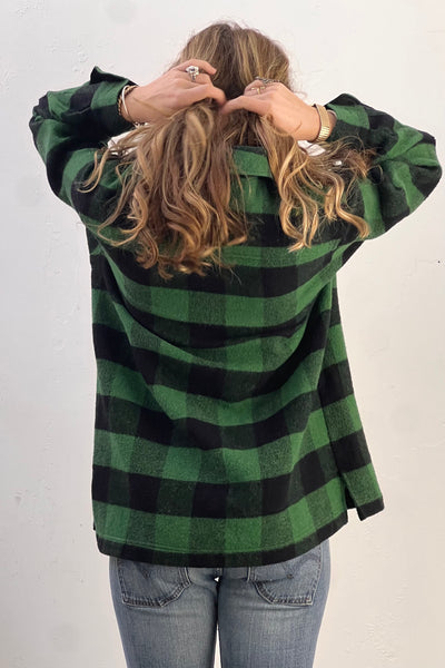 Buffalo Plaid Wool 1970s Zip Up Jacket Vintage
