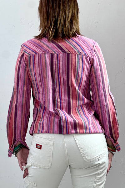 Pullover Gauze 70s Indian Striped Vintage