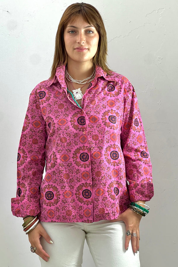 Vintage Printed Button Down