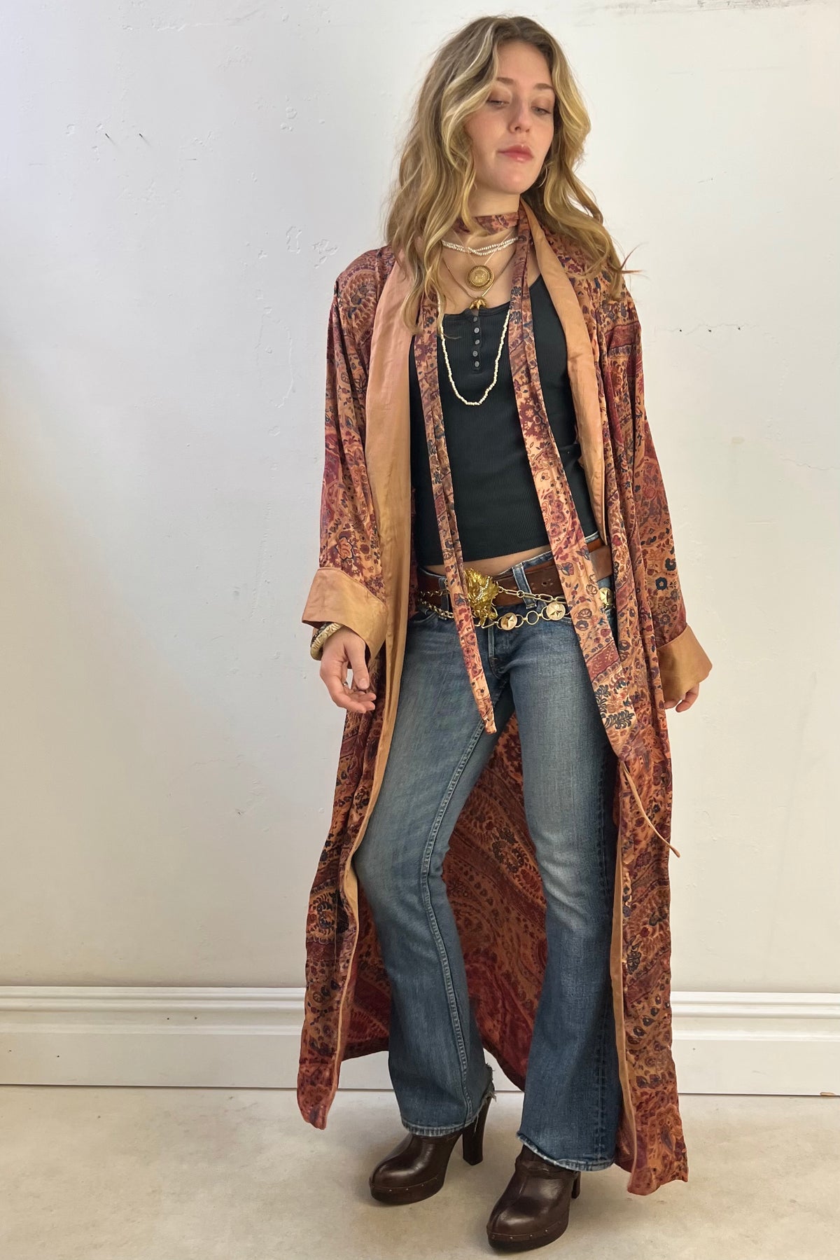 Victoria's Secret Silk 1990s Maxi Robe Coat Vintage