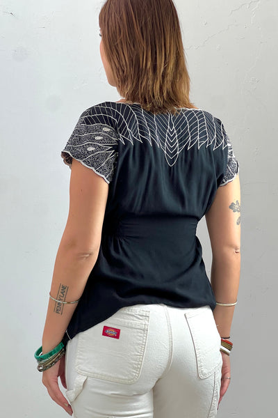 Vintage Butterfly Bali Mesh Top, view 3