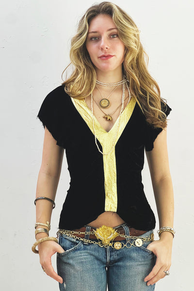 Primp Velvet 2000s Party Top Vintage