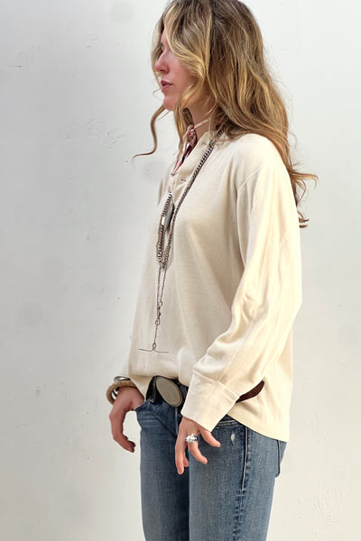 Thermal Cotton 1970s Henley Top Vintage