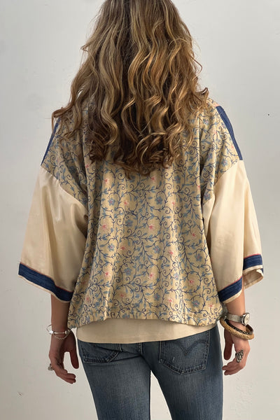 Kimono Patchwork 1980s Demi Remade Silk Vintage