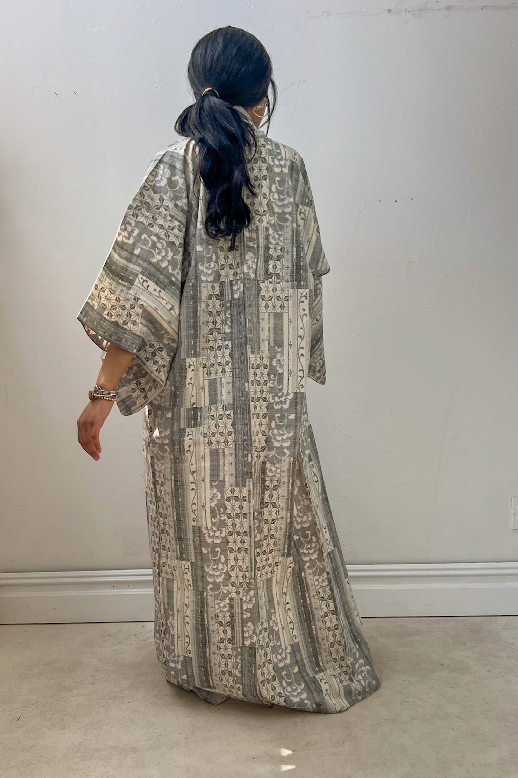 Vintage Woven Silk Patchwork Pattern Kimono Selected by Anna Corinna