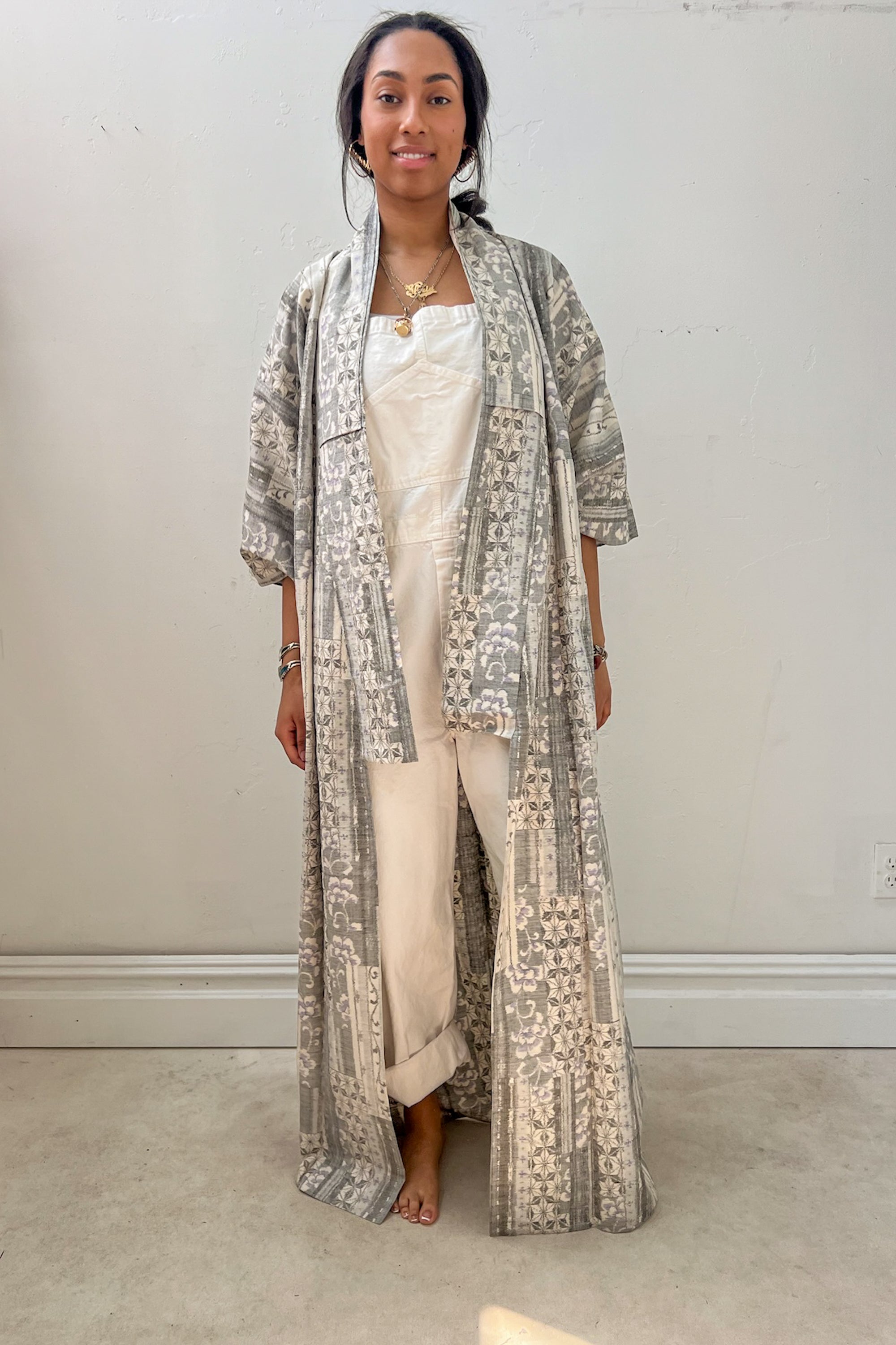 Vintage Woven Silk Patchwork Pattern Kimono Selected by Anna Corinna