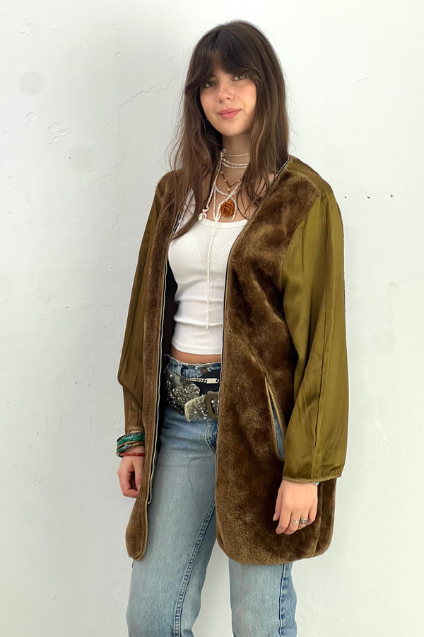 Vintage London Fog Faux Fur Jacket Liner, Acrylic