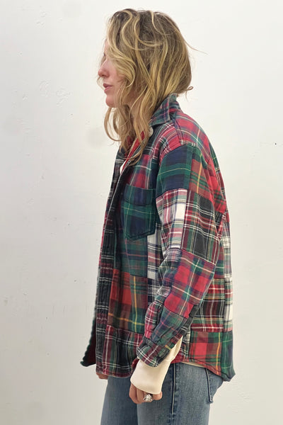 J Crew Flannel Patchwork 1980s Quilted Button Down Vintage