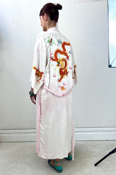 Vintage Kimono Silk Dragon, view 3