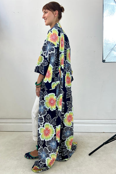 Vintage Kimono Flowers Cotton, view 3