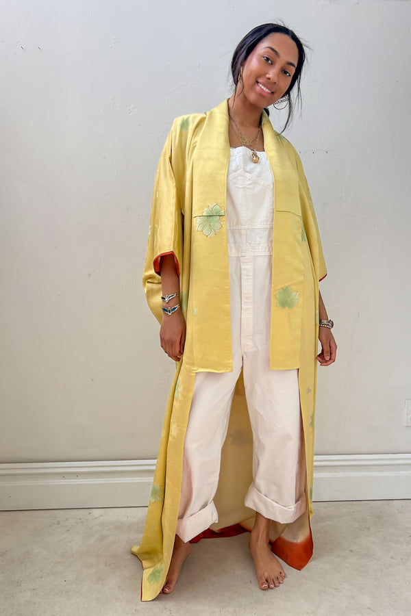 Vintage Sunny Silk Kimono, size L