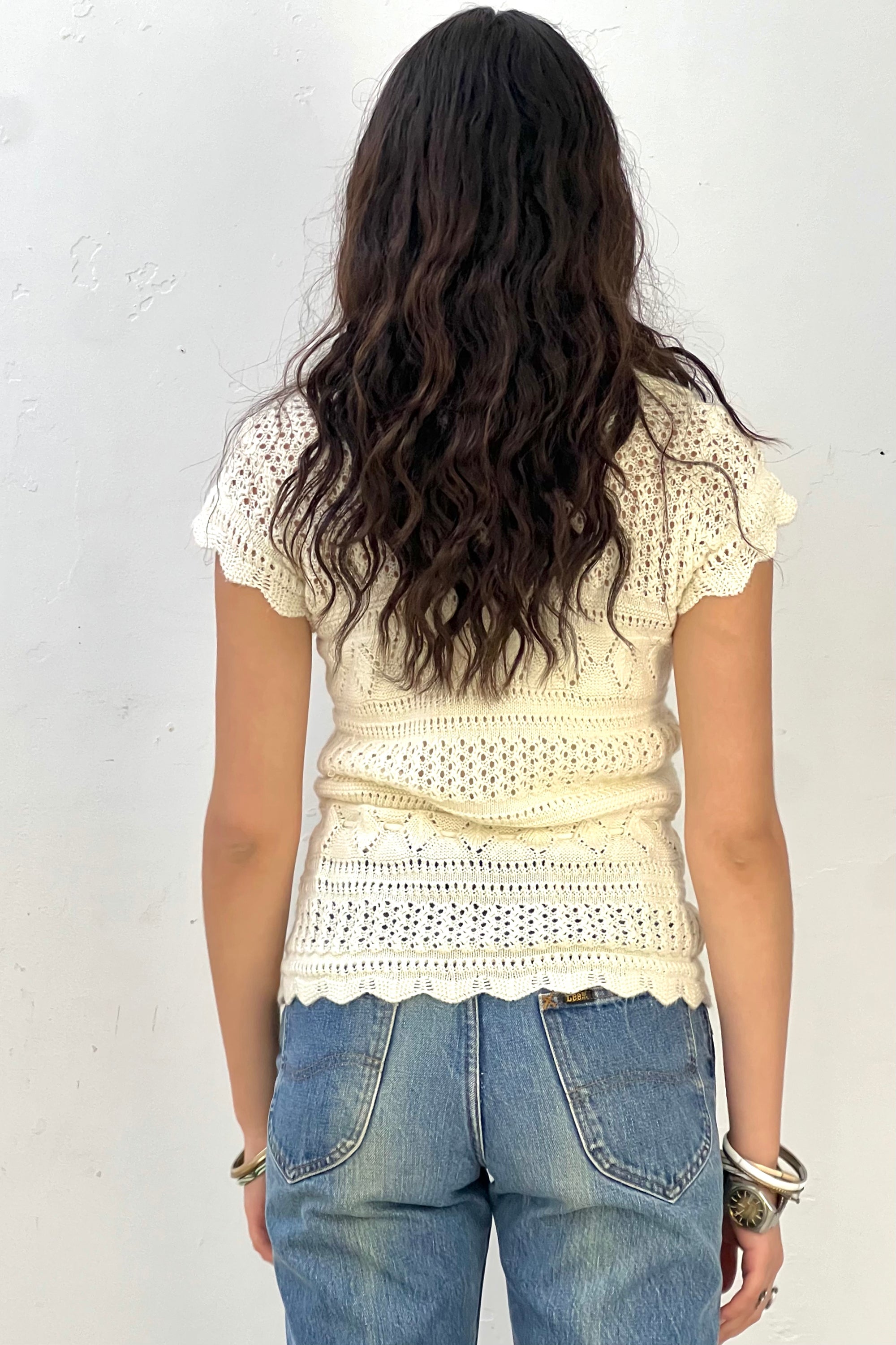 Vintage Ivory Knit Top Selected by Anna Corinna