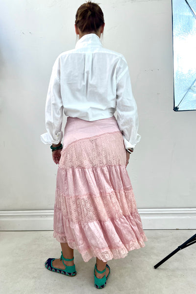 Vintage Silky Tiered Skirt, view 3