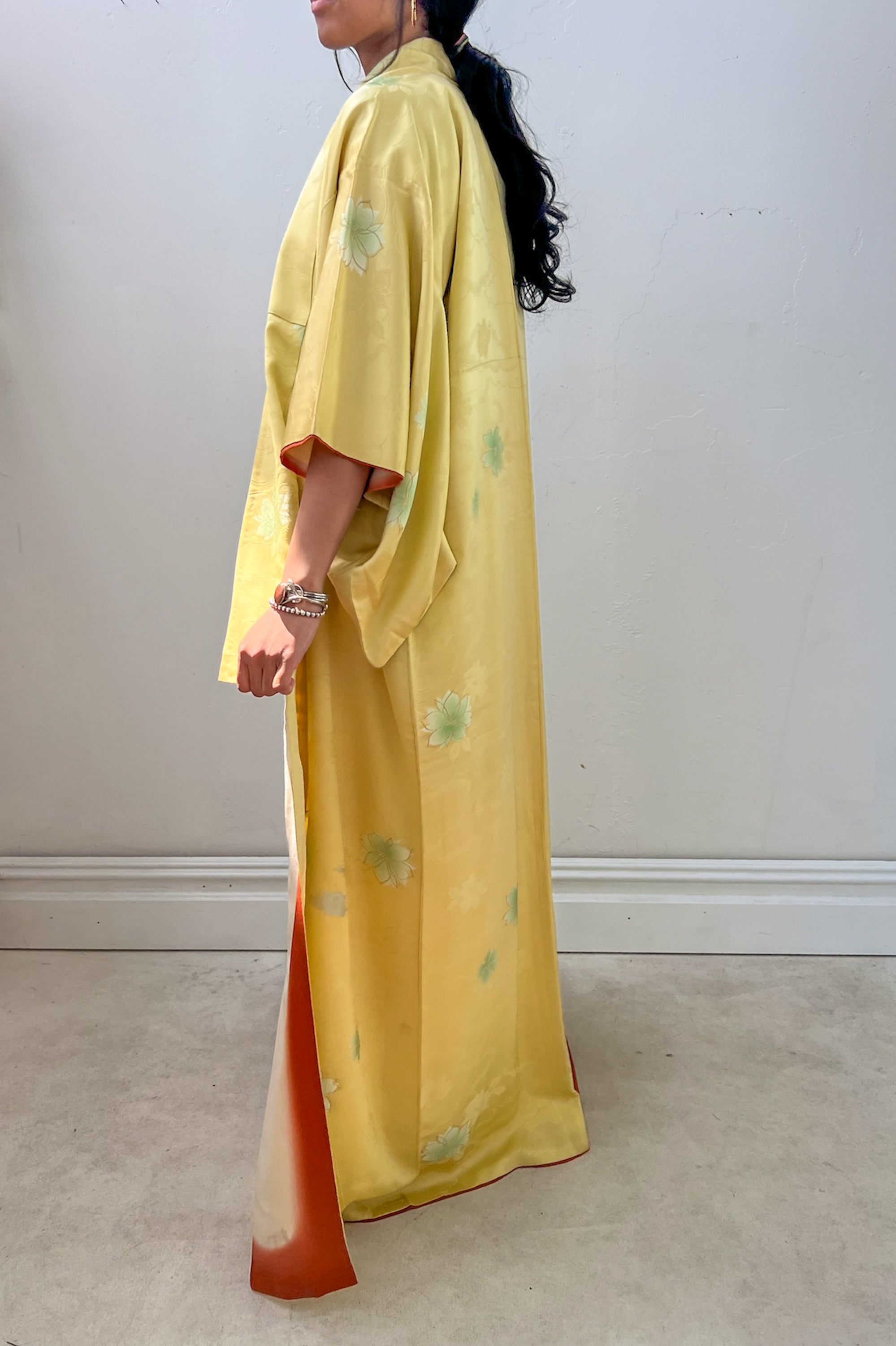 Vintage Sunny Silk Kimono, size L