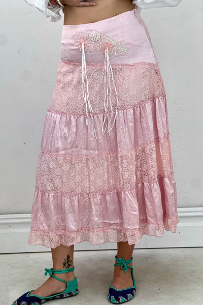 Vintage Silky Tiered Skirt, view 2