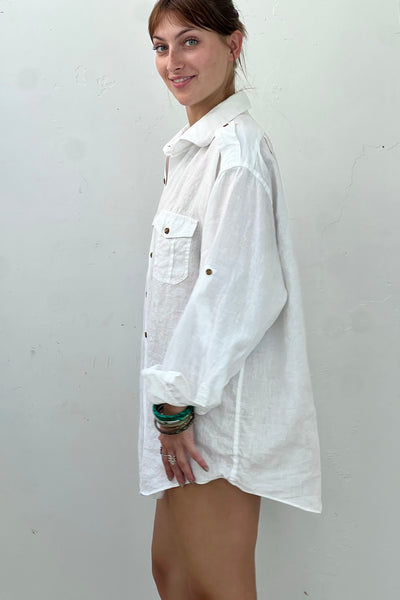 Vintage Brooks Brothers Linen Top Cover Up, view 2