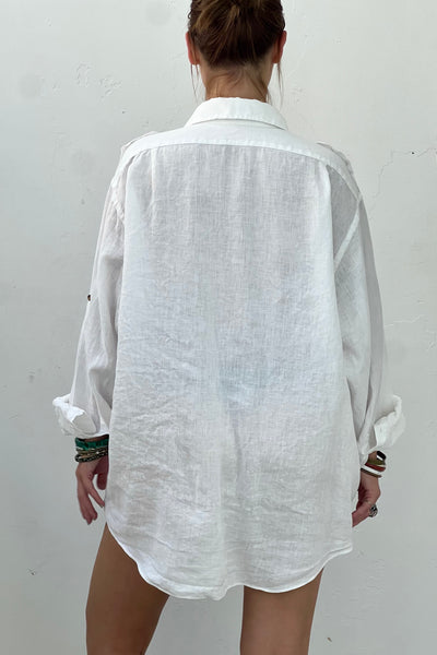 Vintage Brooks Brothers Linen Top Cover Up, view 3