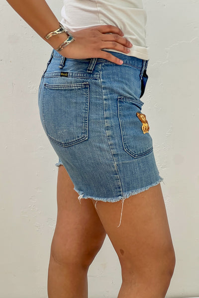 Vintage Wrangler Lions Denim Shorts, Cotton, view 3