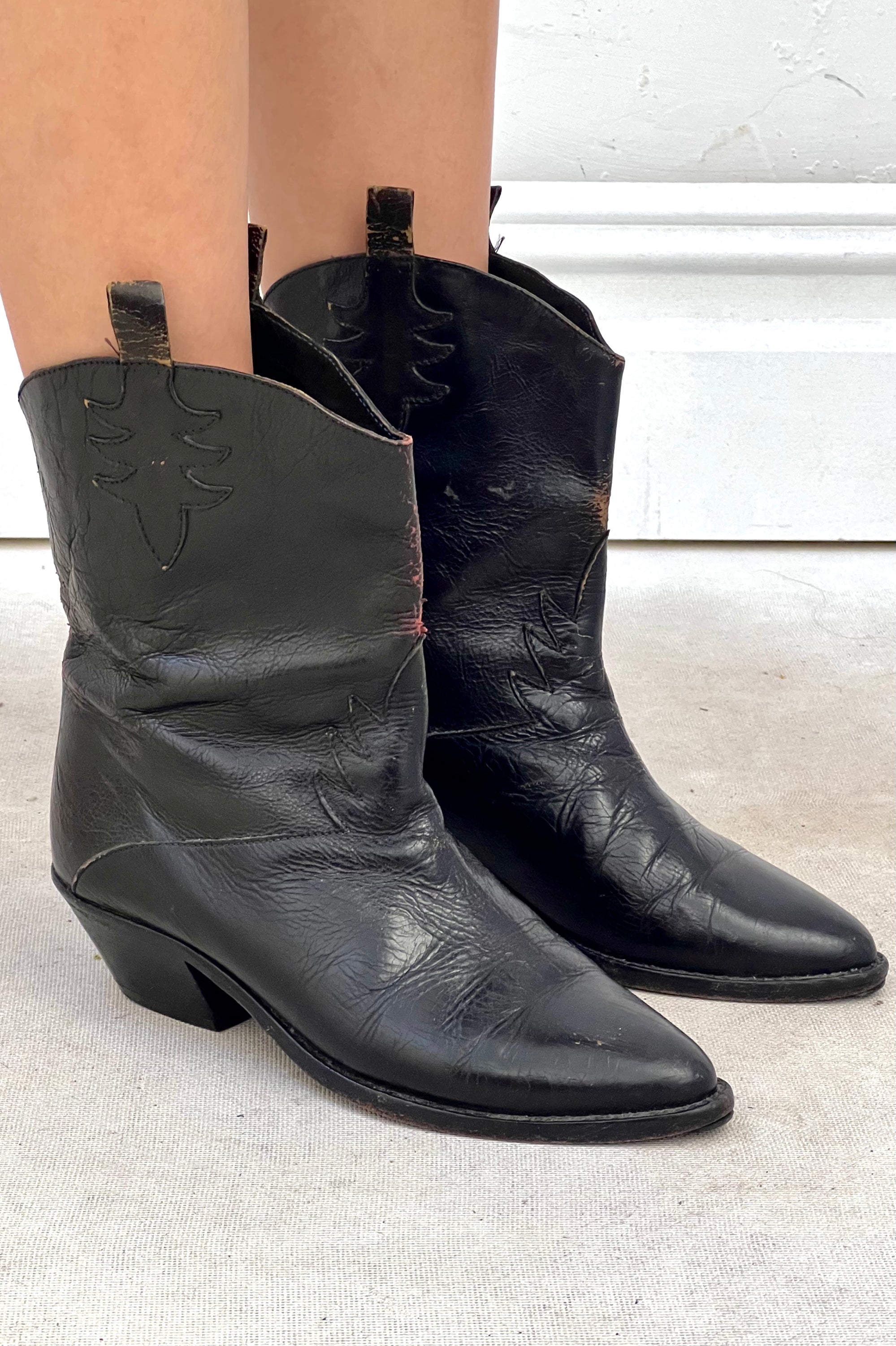 Vintage Joan and David Leather Booties Selected by Anna Corinna