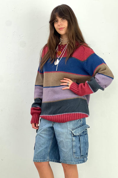 Vintage Wool Lands End Stripe Sweater, Wool, view 2