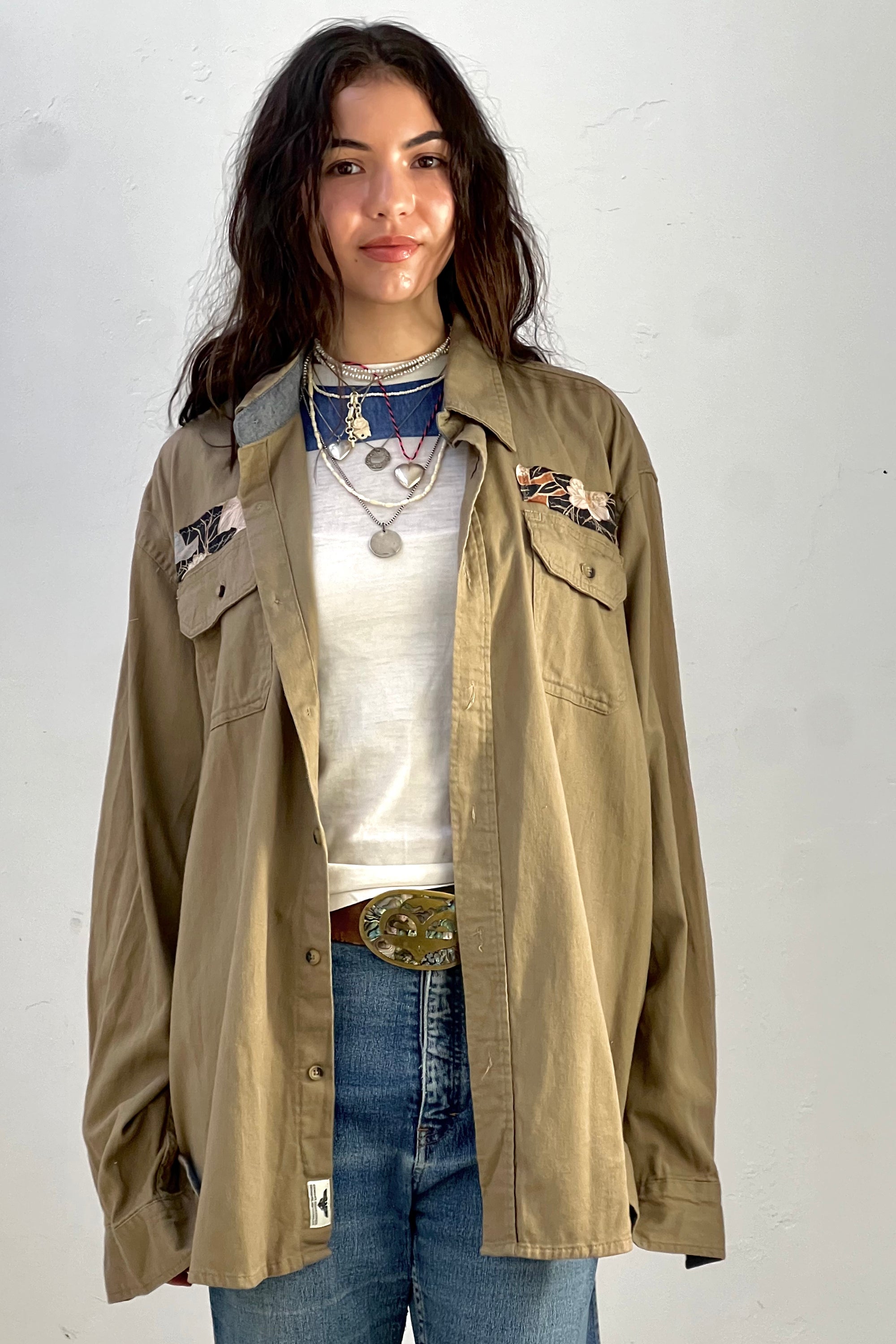 Anna Corinna Reworked Vintage Wrangler Patch Shirt