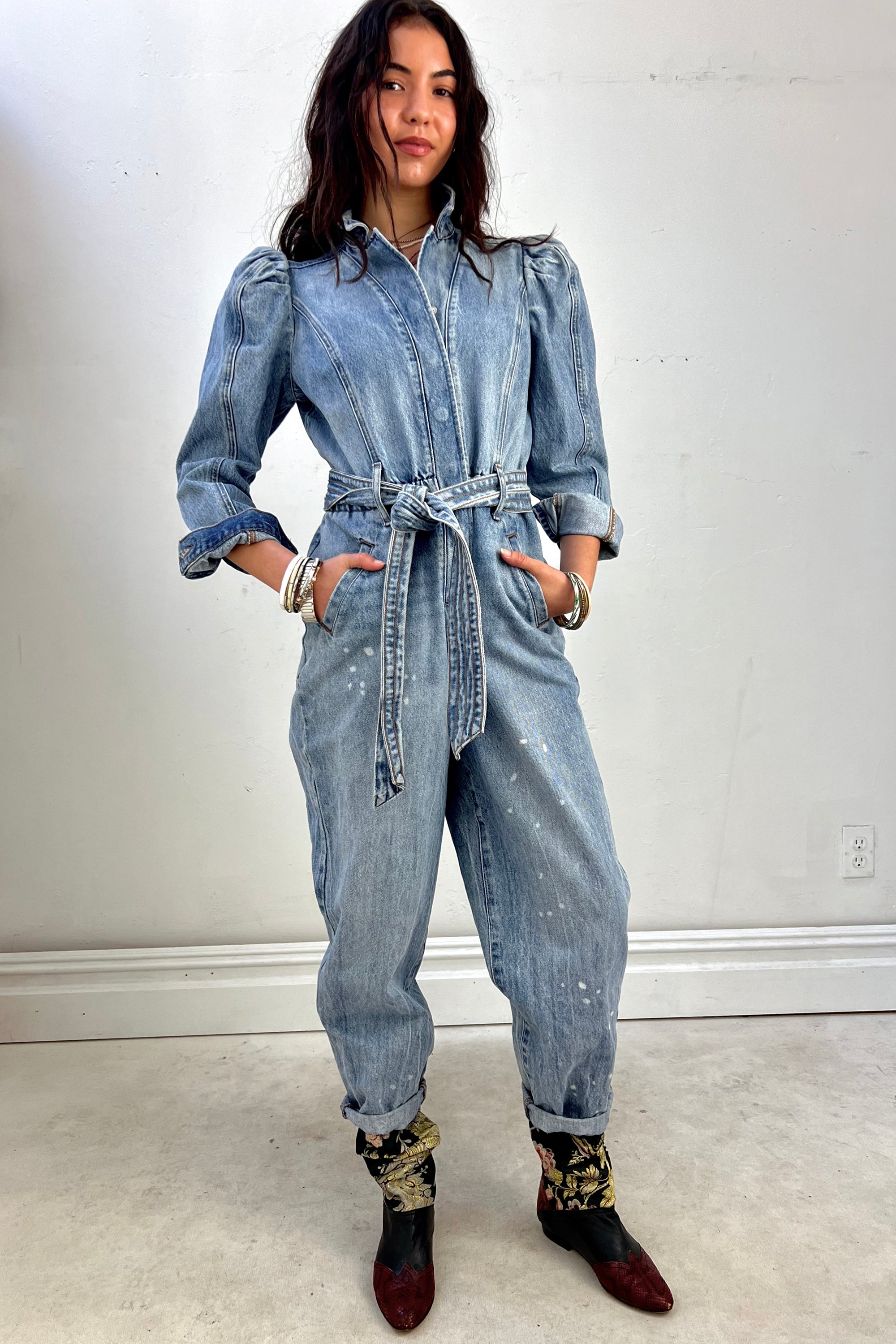 Vintage Pouff Denim Jumpsuit Selected by  Anna Corinna