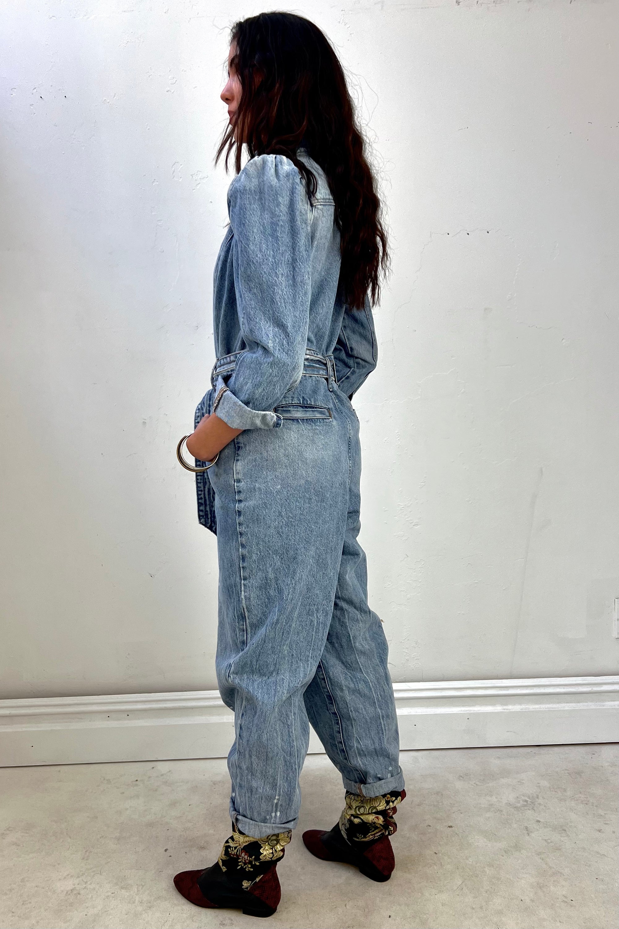 Vintage Pouff Denim Jumpsuit Selected by  Anna Corinna