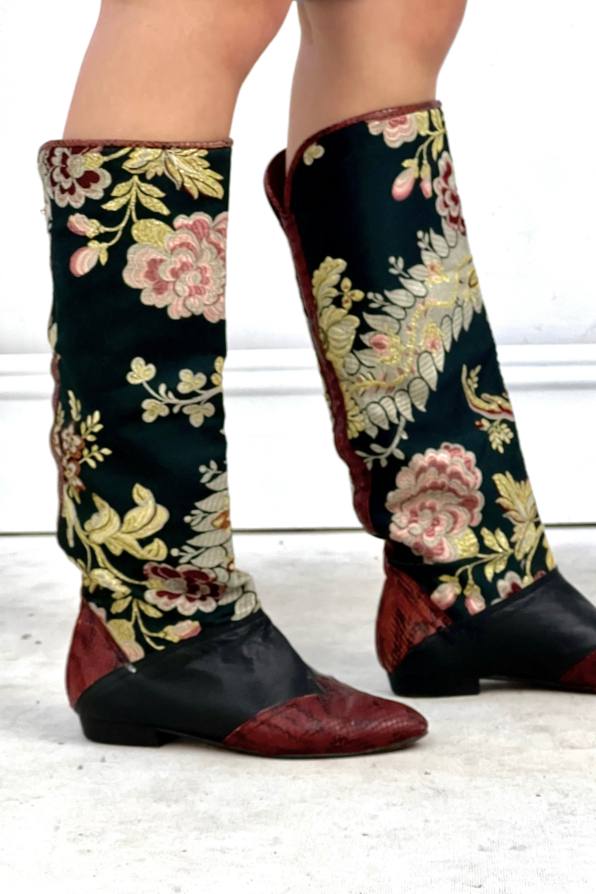 Vintage Tapestry and Leather Boots Selected by Anna Corinna