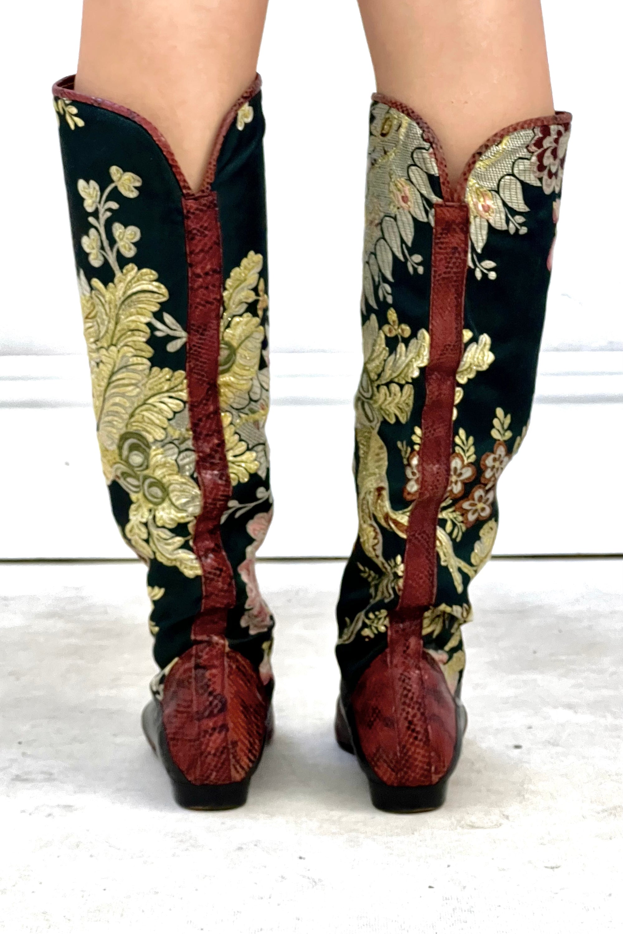 Vintage Tapestry and Leather Boots Selected by Anna Corinna