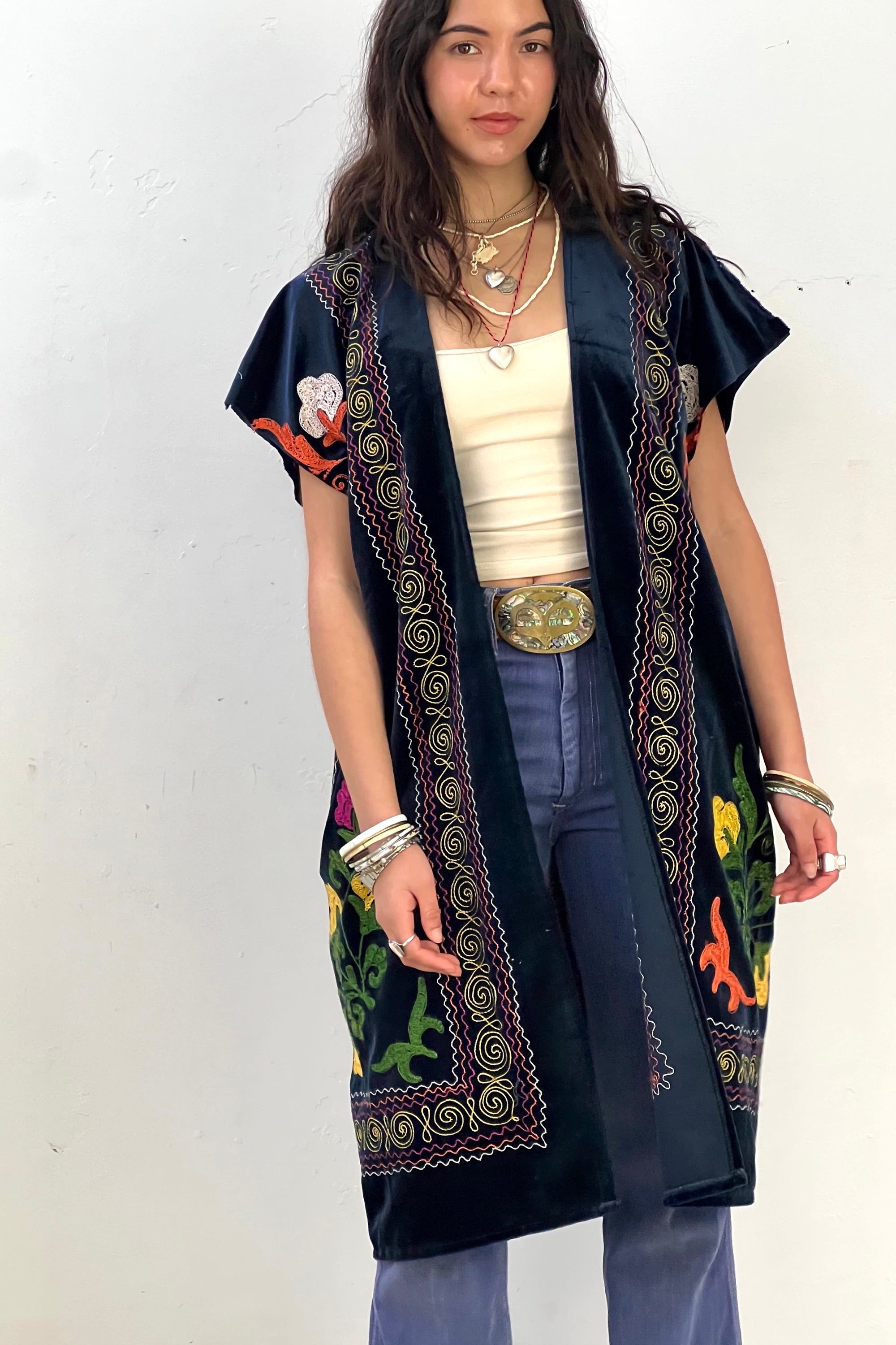 Anna Corinna Reworked Vintage Velvet Embroidered Jacket