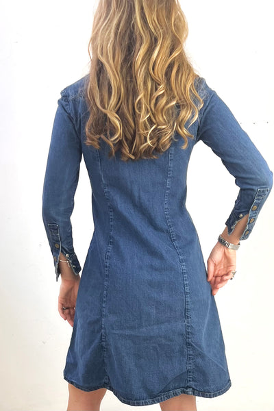 LandLubber Denim 1980s Snap Up Dress or Shirt Jacket Vintage