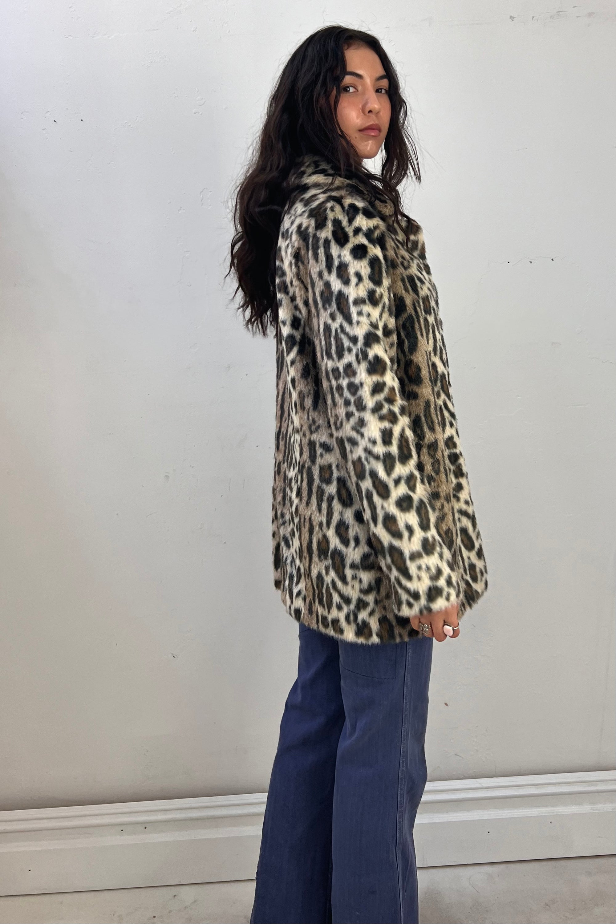 Vintage Faux Leopard Fur Coat Selected by Anna Corinna