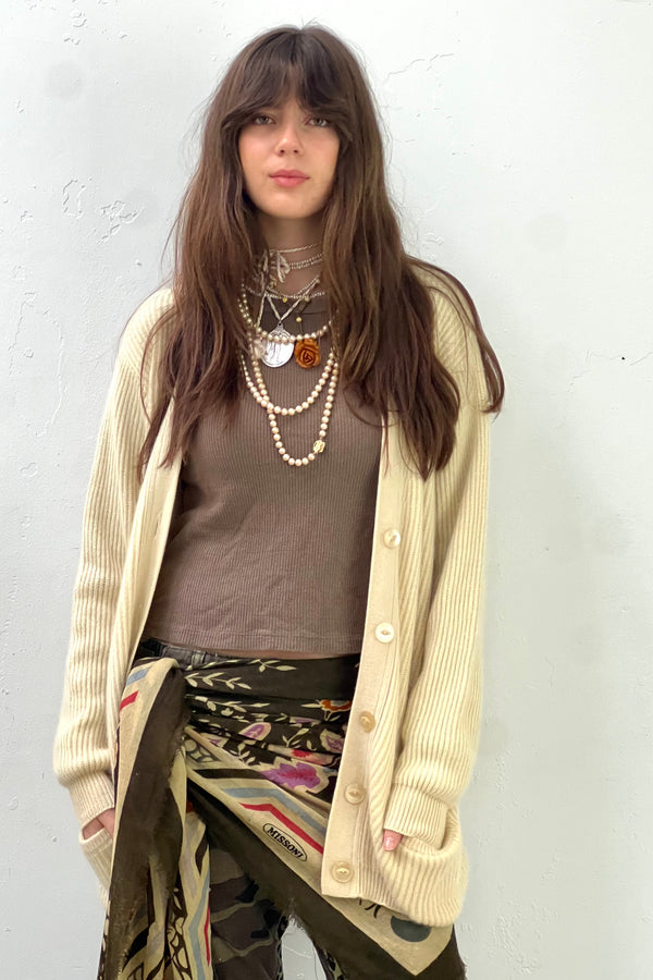 Vintage Thick Cashemere Cardi Sweater, Cashmere