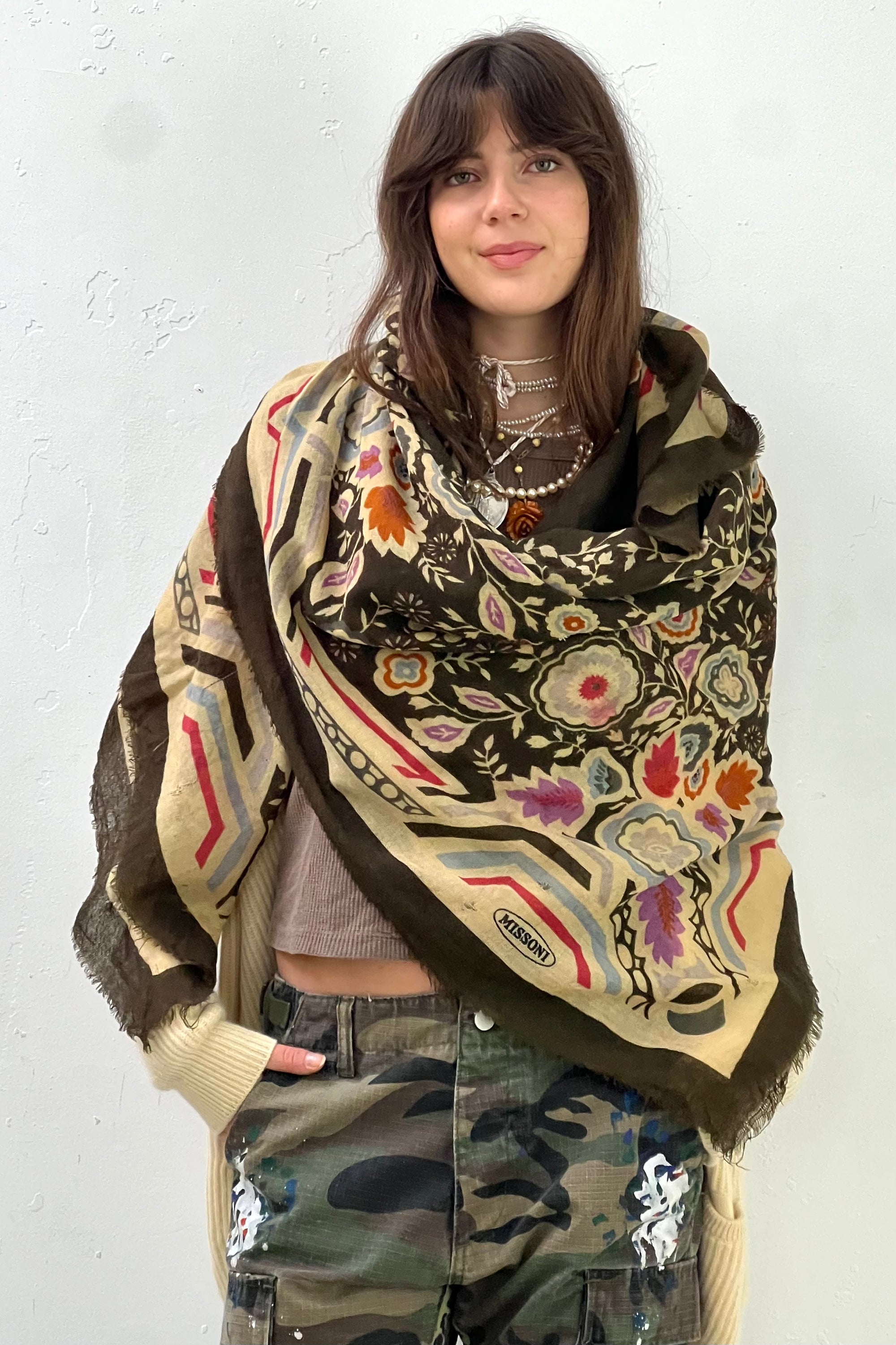 Vintage Missoni Shabby Wool Shawl Scarf Selected by Anna Corinna