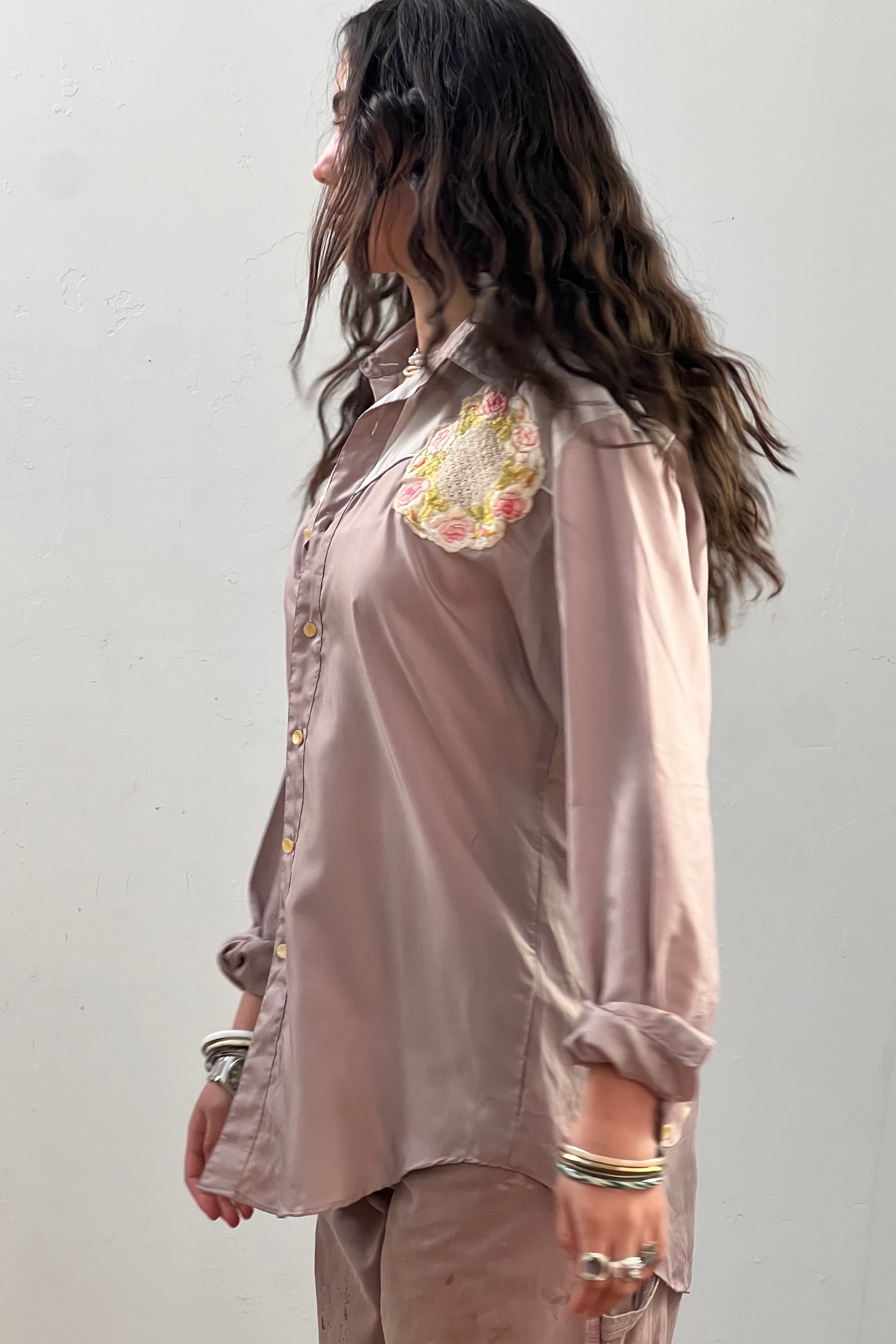 Anna Corinna Reworked Vintage Silky Western Shirt