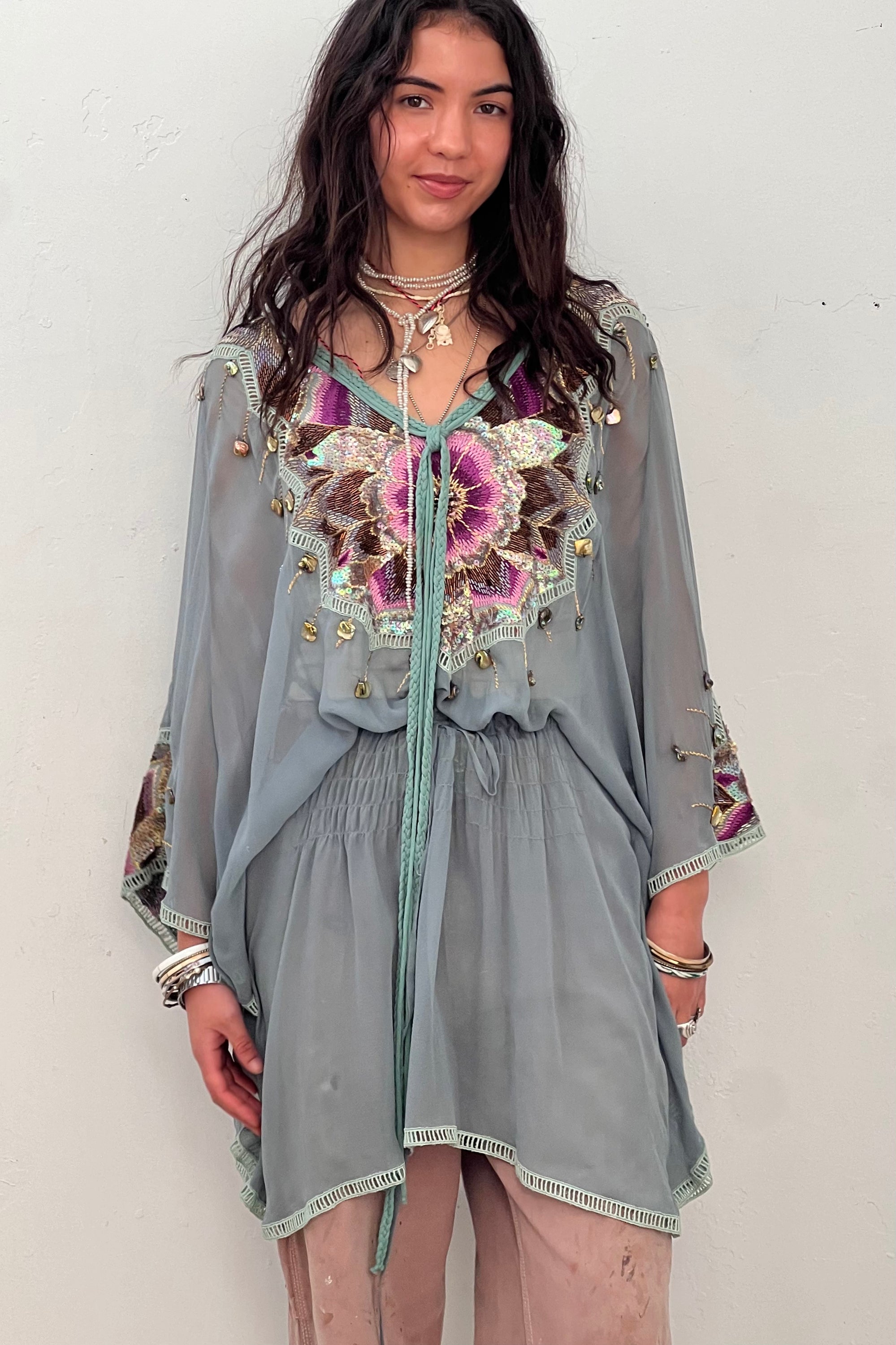 Vintage Beaded Sheer Tunic Selected by  Anna Corinna