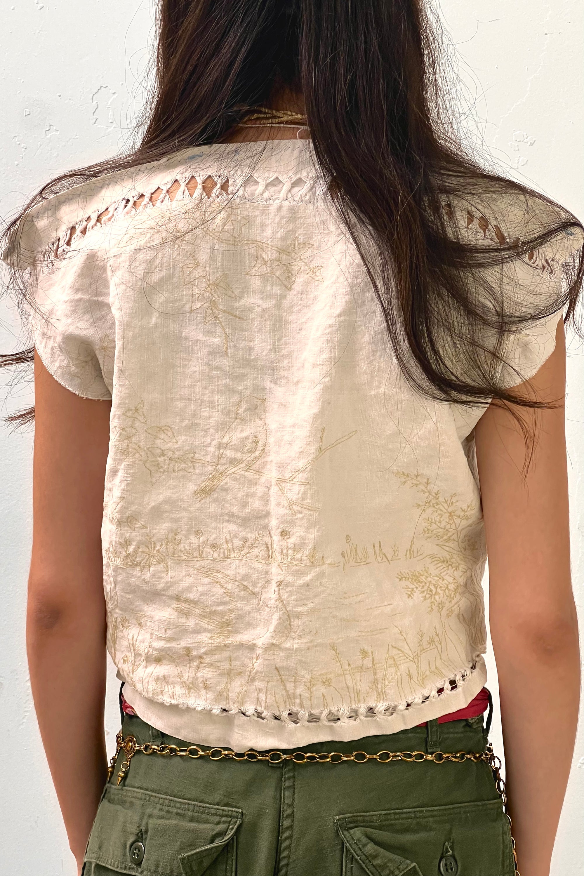 Anna Corinna Reworked Vintage Birds Embroidered Jacket