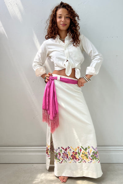 Vintage Cross Stitch Maxi Skirt