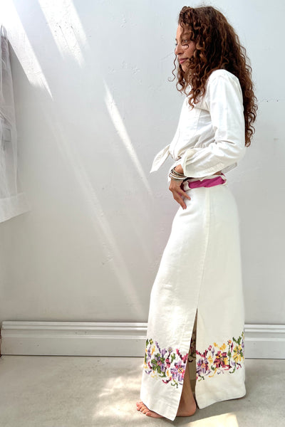 Vintage Cross Stitch Maxi Skirt, view 3