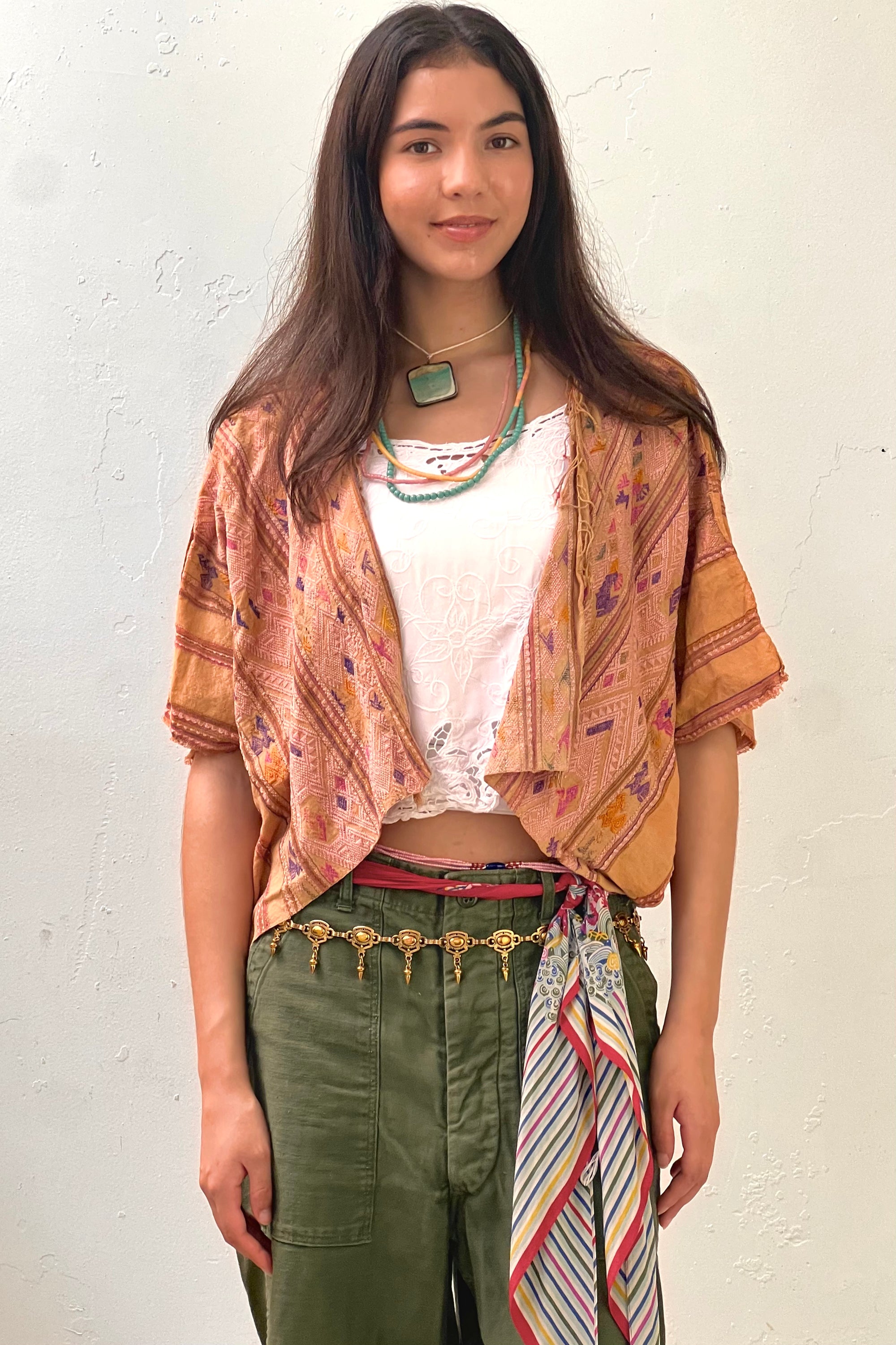Anna Corinna Reworked Vintage Hand Woven Fringed Jacket