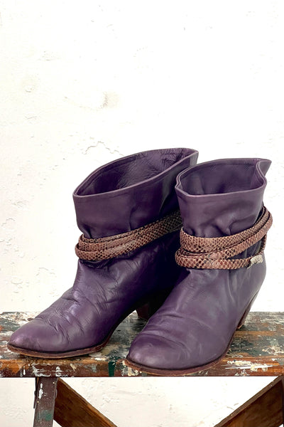 Andrew Geller Leather 80s Booties Vintage