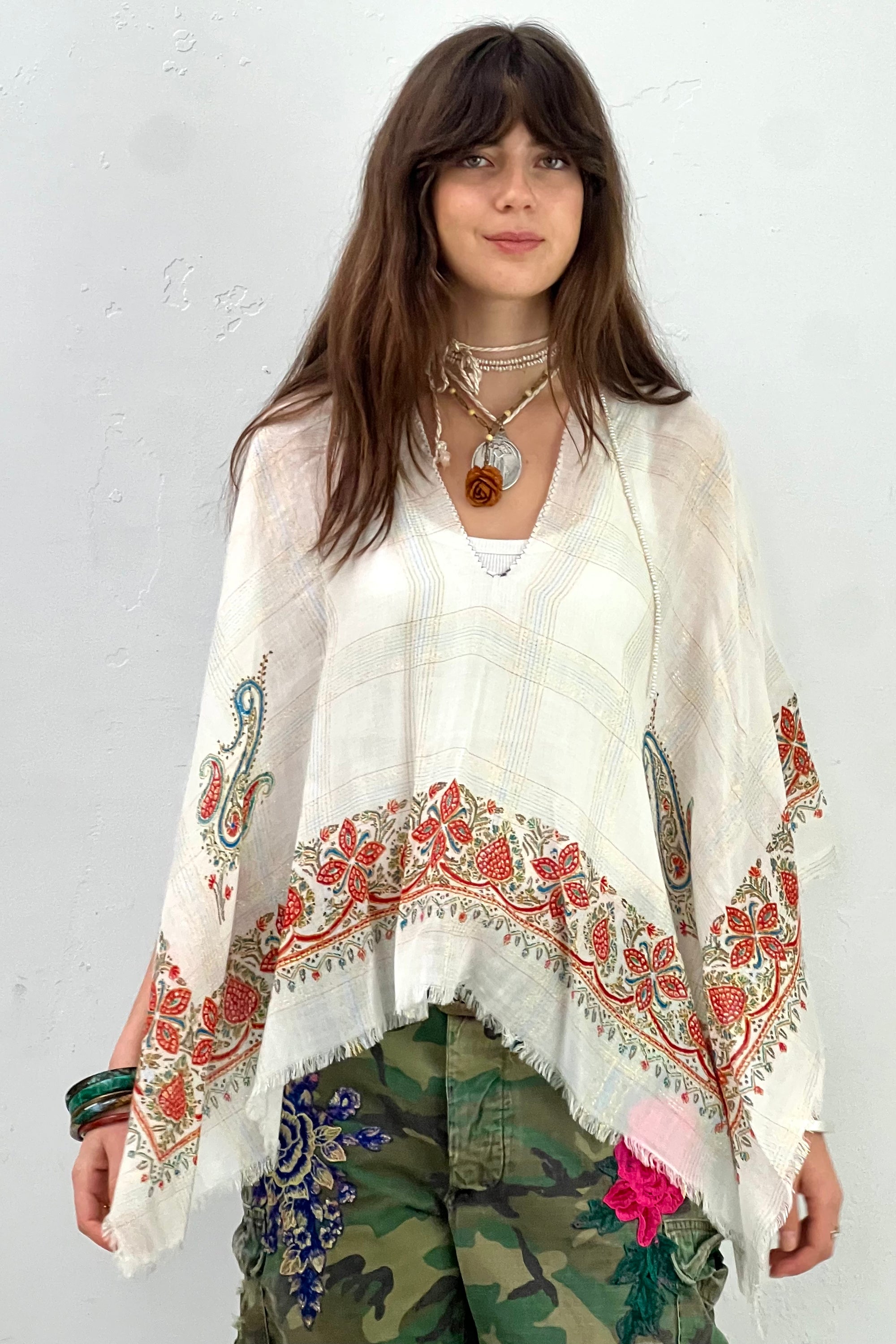 Anna Corinna Reworked Vintage Poncho Top