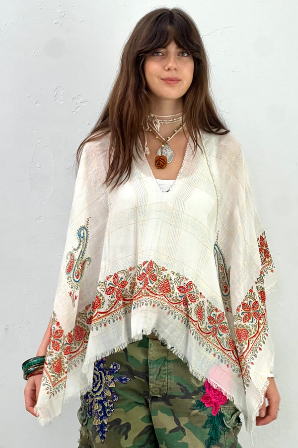 Anna Corinna Reworked Vintage Poncho Top, Wool Blend