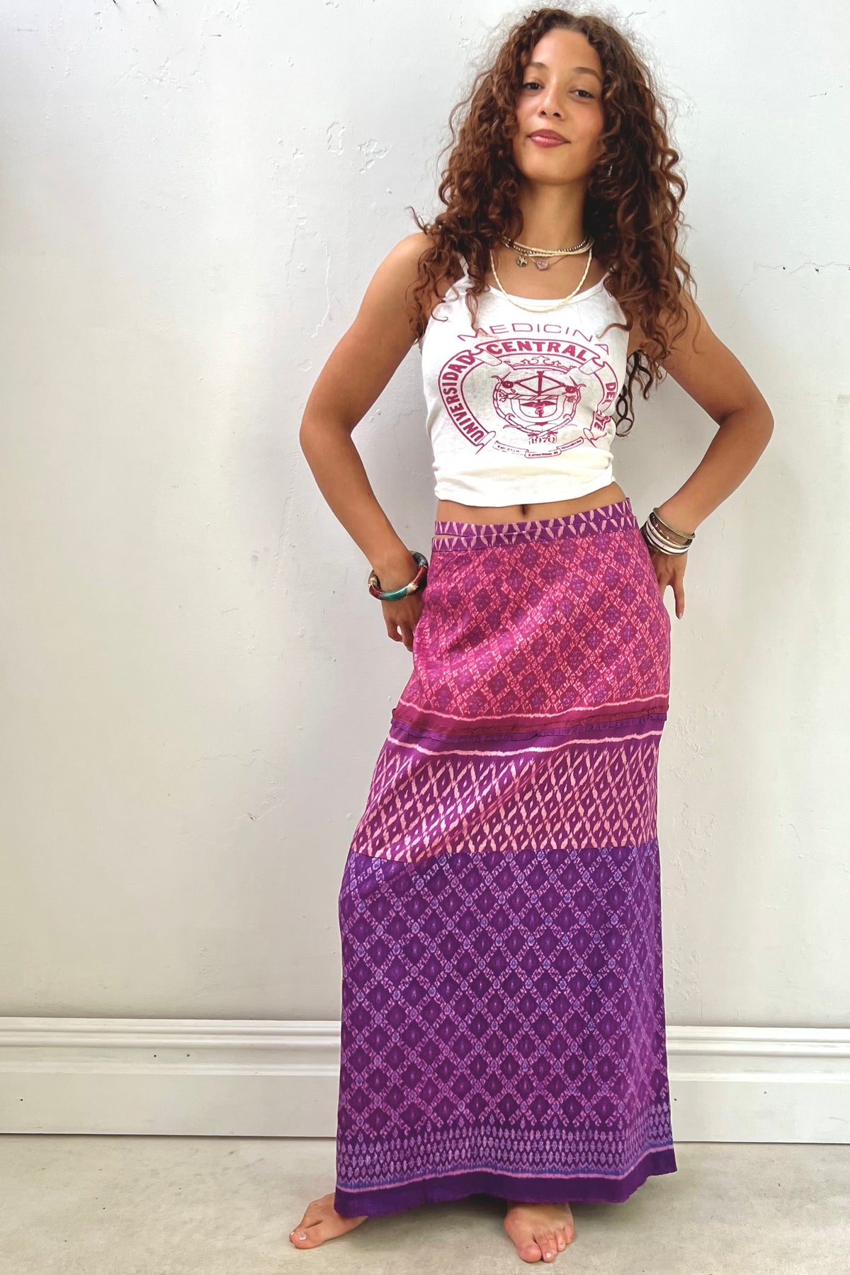Wrap Skirt Silk 80s Maxi Vintage