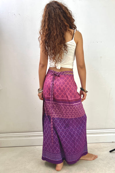 Wrap Skirt Silk 80s Maxi Vintage