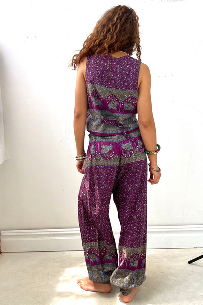 Vintage Block Print Two Piece Genie Pant and Vest, view 2