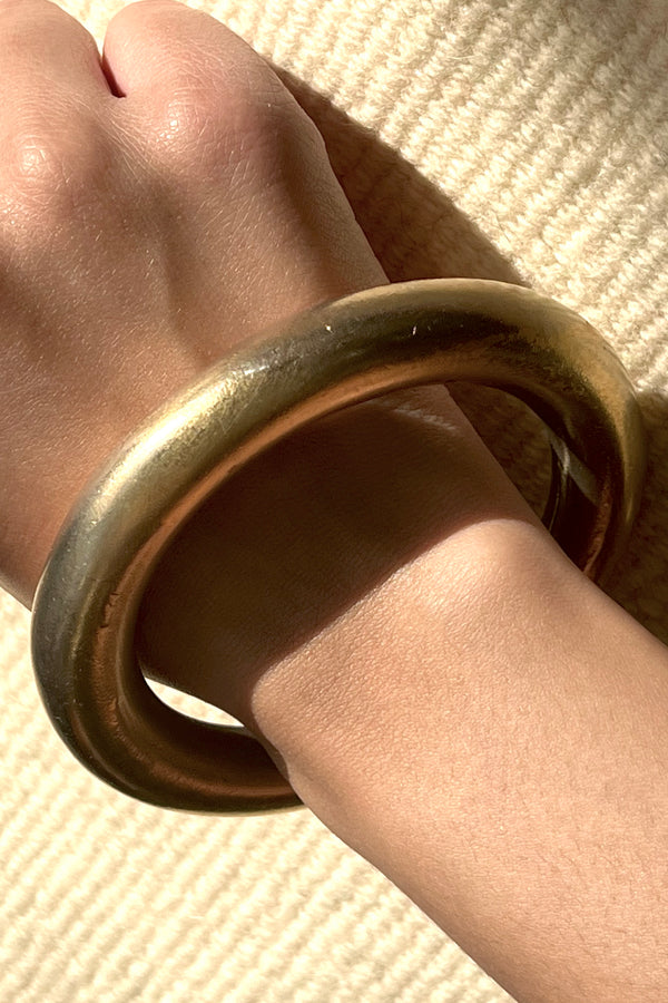 Vintage Givenchy Golden Bangle, Laquered Resin