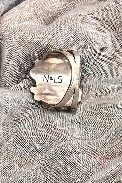 Ring Sterling 80s Silver and Mother of Pearl Vintage