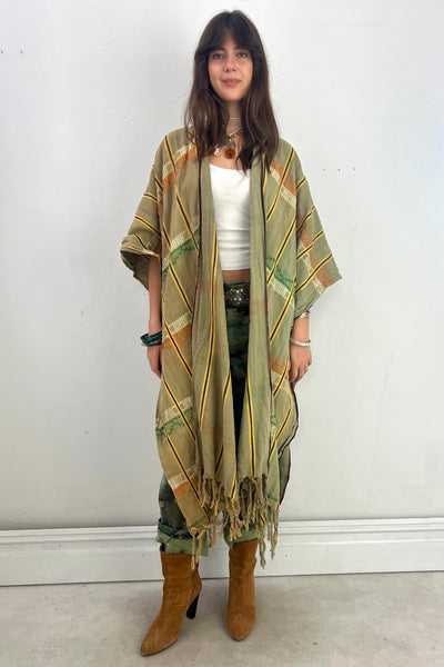 Anna Corinna Reworked Vintage Hand Woven Duster, Cotton, view 3