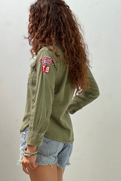 Vintage Boy Scout Patched Button Down, view 2